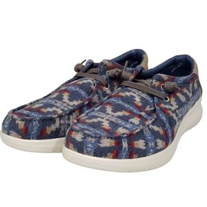 Ariat Men’s Hilo Stretch Lace Blue Aztec Wooly Shoes